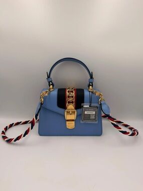 Gucci Sylvie Mini Top Handle — Light Blue (c. 2018)